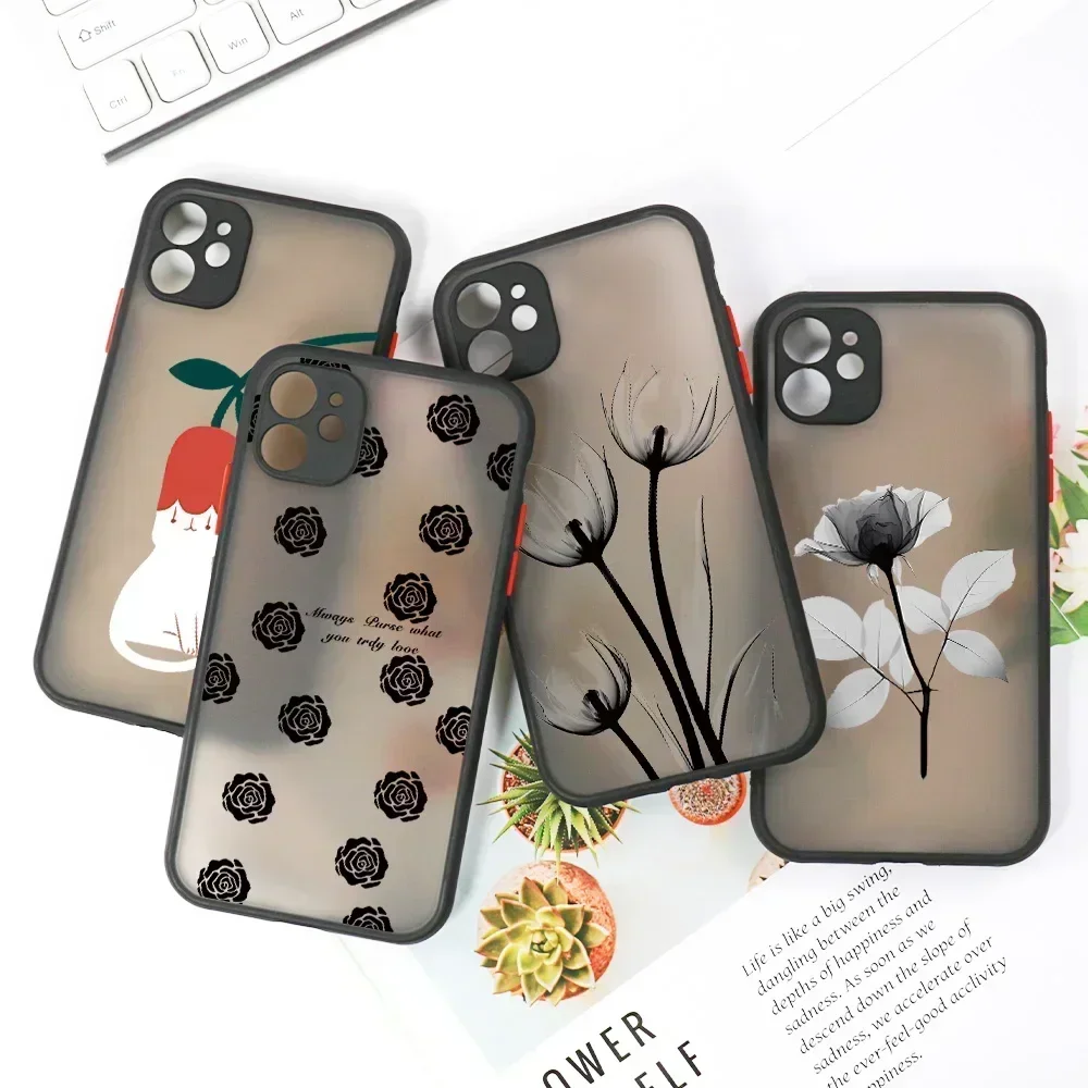 Clear Matte Phone Cases For iPhone 13 Case iPhone 15 Pro Max 14 11 12 7 8 Plus X XR XS Max XR SE 2022 2020 Silicone Bumper Cover