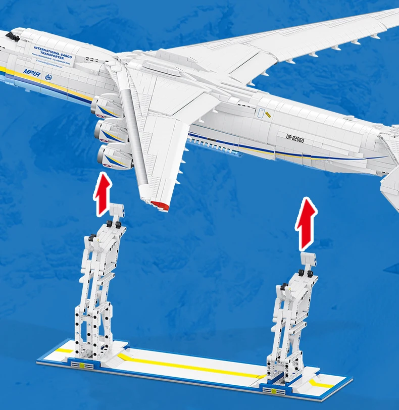 1:84 Maßstab Modernes Fahrzeug An-225 Militär-Transportflugzeug Baustein Sowjetisches Flugzeugmodell Konstruktions-Bausteine Spielzeug – Detail 3