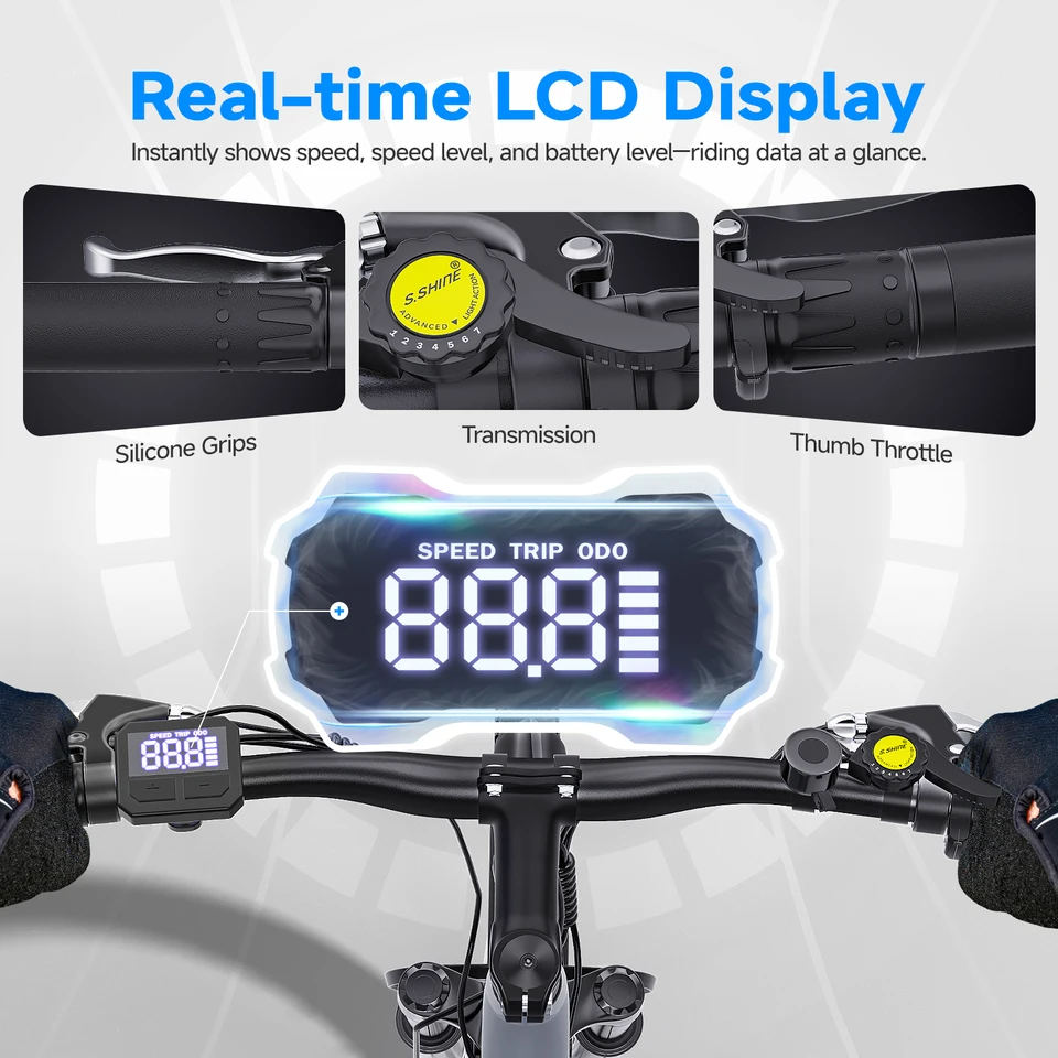 QNUT EC150 26 Inch Step‑Thru Electric Bike for Adults, 1000W Peak Brushless Motor 48V 10.4Ah Removable Battery, Max 20MPH, 65 Miles PAS Range, 7‑Speed E‑Bike with Front Suspension, UL2849 UL2272 Certified Commuter Ebike image 5