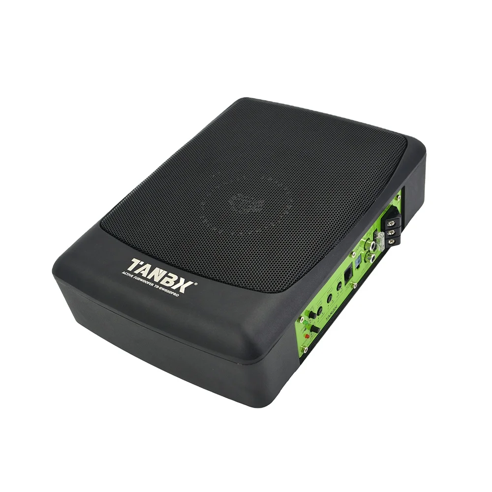 Novo design de 6,5 polegadas para carro sob o assento subwoofer ultrafino com amplificador SPL Ative Power Auto Slim Subwoofer TB-BW650PRO