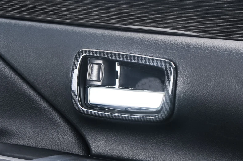 For Mitsubishi ASX Outlander Sport 2011-2023 Interior Door Handle Trims Surrounds Carbon Fiber