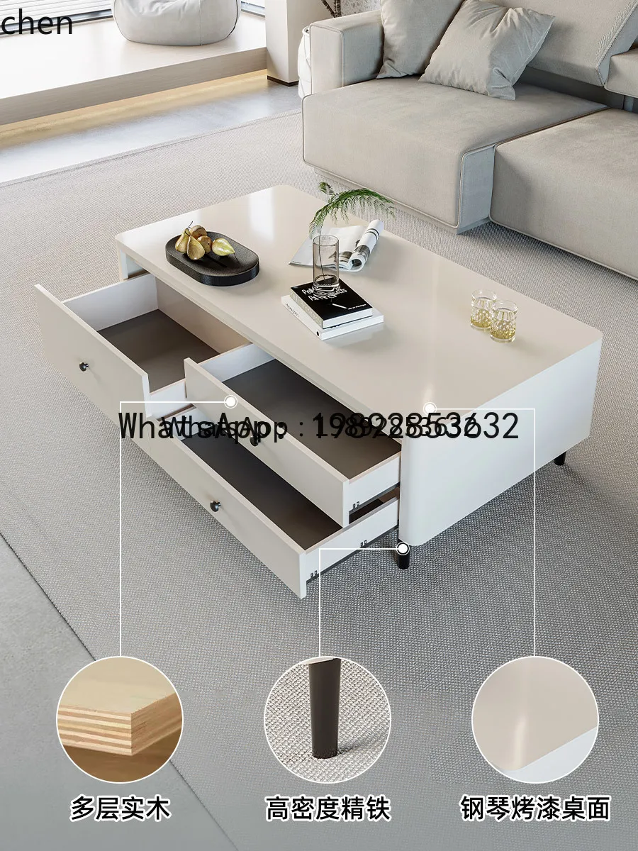 LYY solid wood coffee table TV cabinet combination small apartment coffee table table room decoration accessories