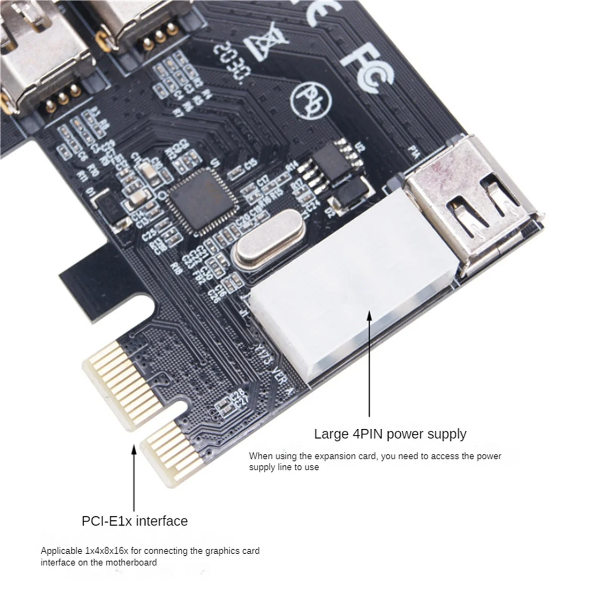 PCI-E 1X 1394 Tarjeta de captura de vídeo DV HD de 4 puertos Tarjeta Firewire 800/400/200/100Mbps compatible con intercambio en caliente para escritorio