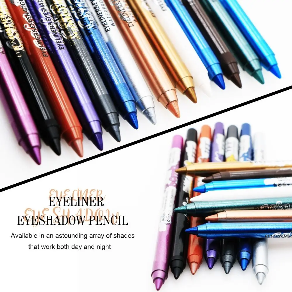 Fashion Waterproof Eyeliner Pencil Long-Lasting Not Blooming Colored Eyeliner Gel Pen Glitter Eye Shadow Pencil