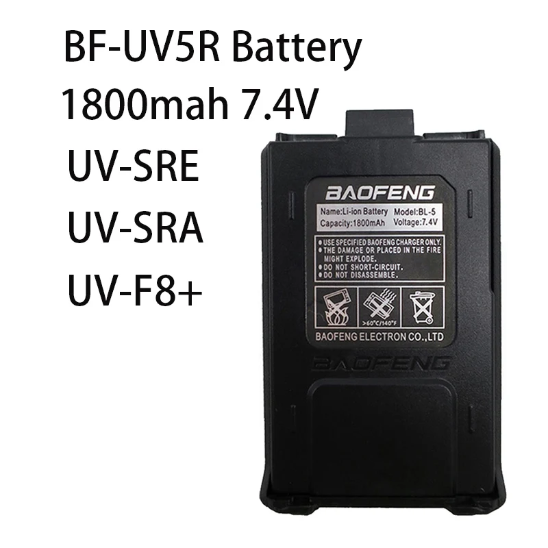 Quality Baofeng UV-5R 1800mAh 7.4V Li-on Rechargeable Batteries UV5R Radio Accessories UV 5R Walkie Talkie Battery