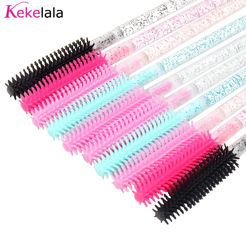 50 قطعة عصي الماسكارا الكريستال السيليكون قضيب المتاح رمش فرش مشط للنساء ماكياج Spoolie فرشاة أدوات التجميل #5