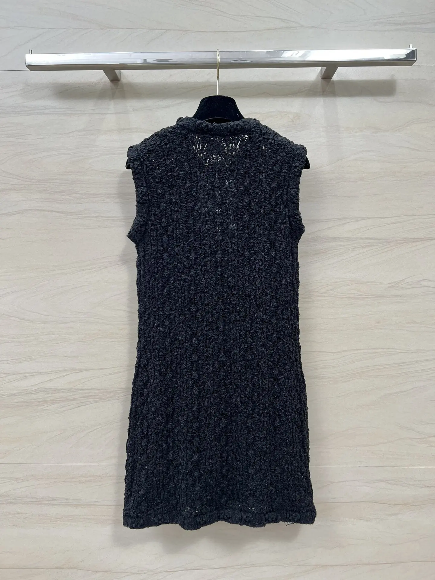 2024 Women's Clothing Fashion hollow crocheted four-pocket vest dress Spring Summer New No.22