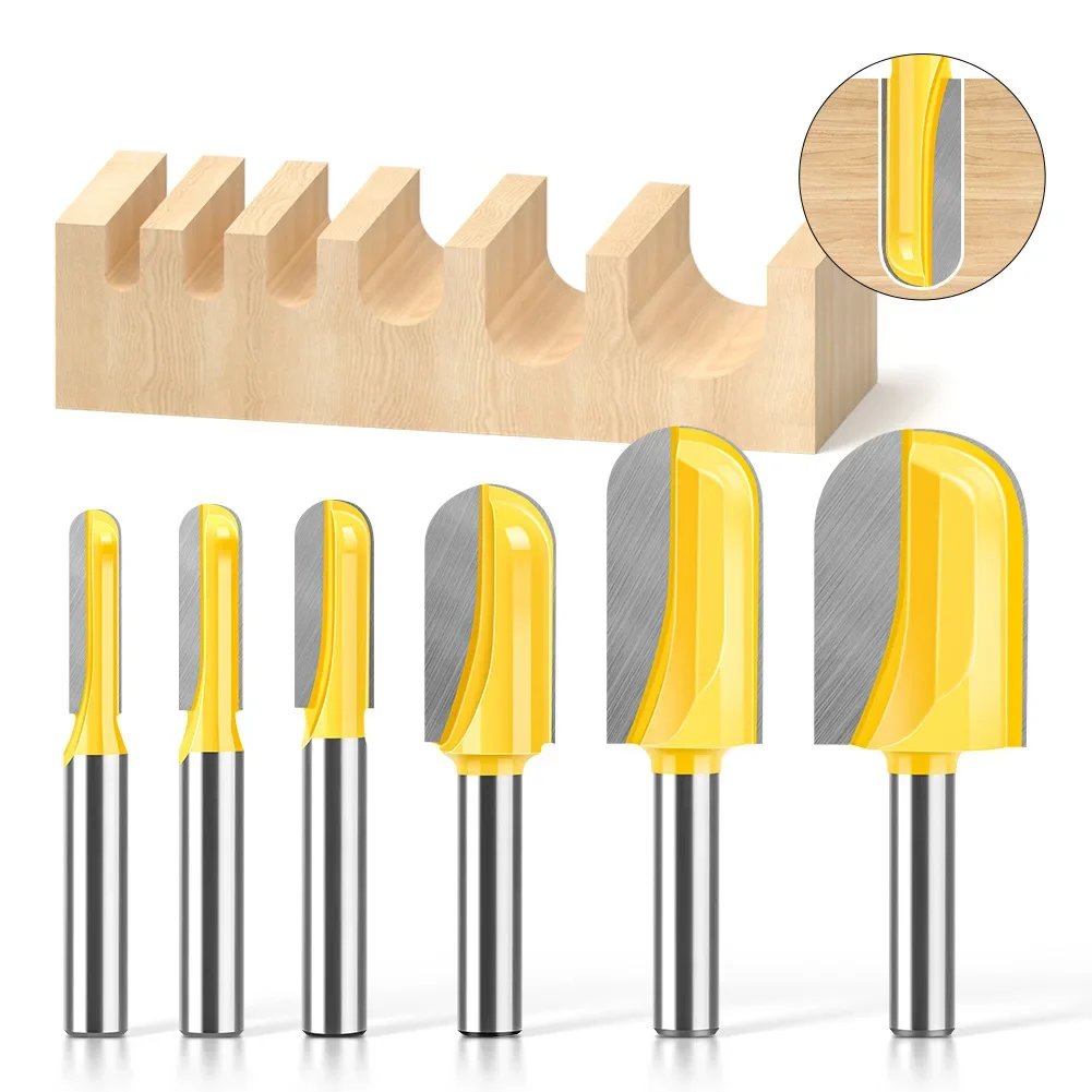 

1PC 8MM Shank Milling Cutter Wood Carving Deep Round-Bottom Cutters Round-Bottom Slot Milling Router Bit Slotting Cutters Slot