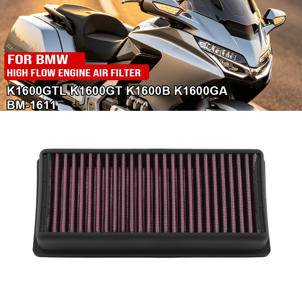 

For BMW K1600B K1600G K1600GT K1600GTL K1600 K1600GA K1600GTL 1649 Motorcycle High Flow Air Filter Intake Cleaner BM-1611