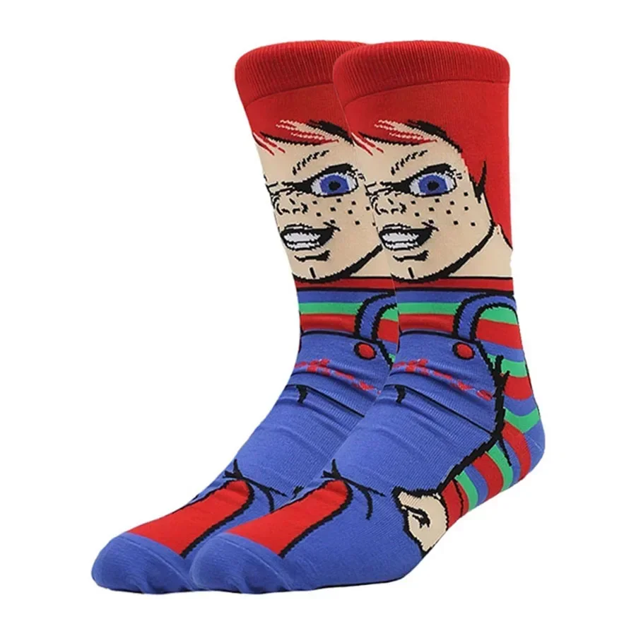 Men and Women Chucky Socks Cartoon Anime Gamers Socks Street Fashion Hip Hop Novelty Funny Happy Crazy Designer Socks