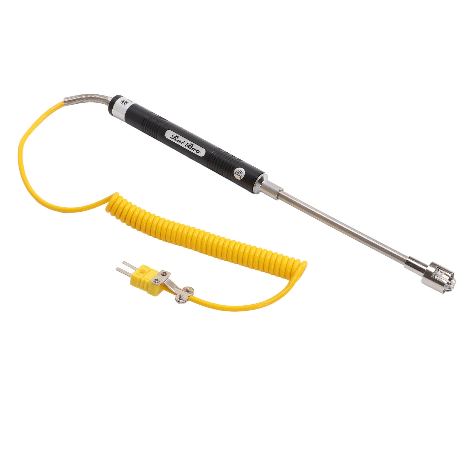 K Type Thermocouple Heat Resistant Steel Thermocouple Sensor with Insulated Handle High Accuracy Rapid Response