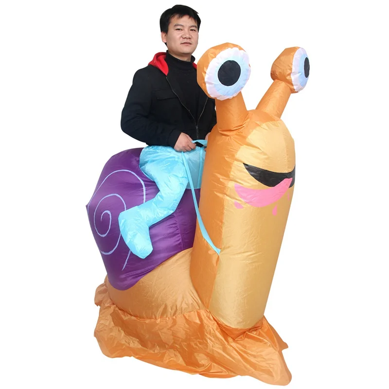 Simbok Halloween Inflatable Costume Cycling Snail Funny Blow Up Suit Clothing Fancy Dress for Adult