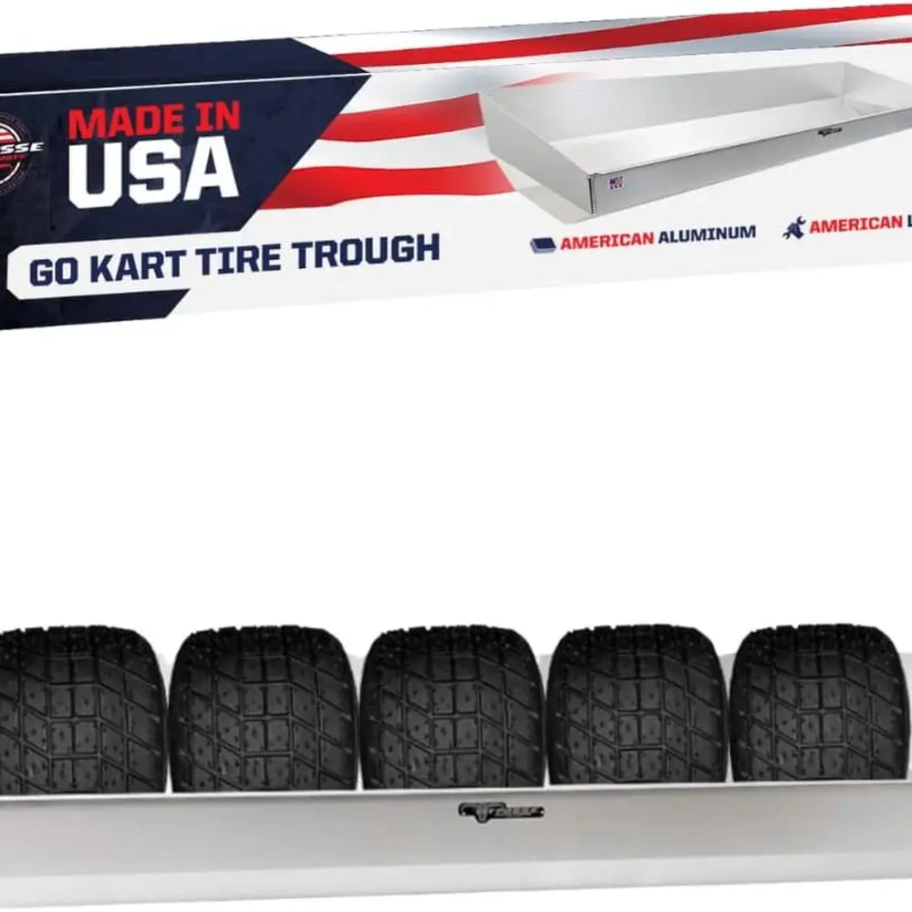 Go Kart Karting Portapneumatici Portapne in alluminio Organizzatore per armadietto - Prodotto negli Stati Uniti - Rimorchio da corsa di carico chiuso, garage, negozio, automobile
