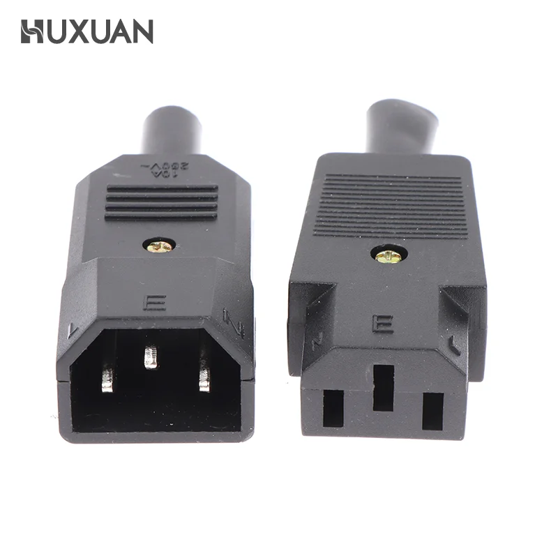 Черная медная розетка 10 А, 250 В, Φ C14 C15, USB-кабель, розетка, вилка переменного тока