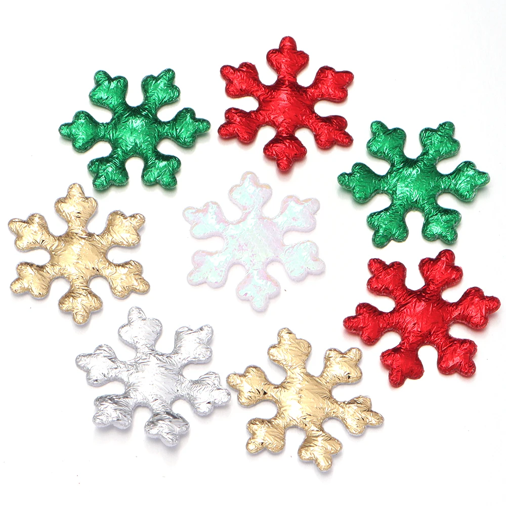 50/100pcs Christmas Snowflakes Confetti Non-woven Patch Appliques Xmas Tree Ornaments DIY Home Christmas Party Cake Decoration