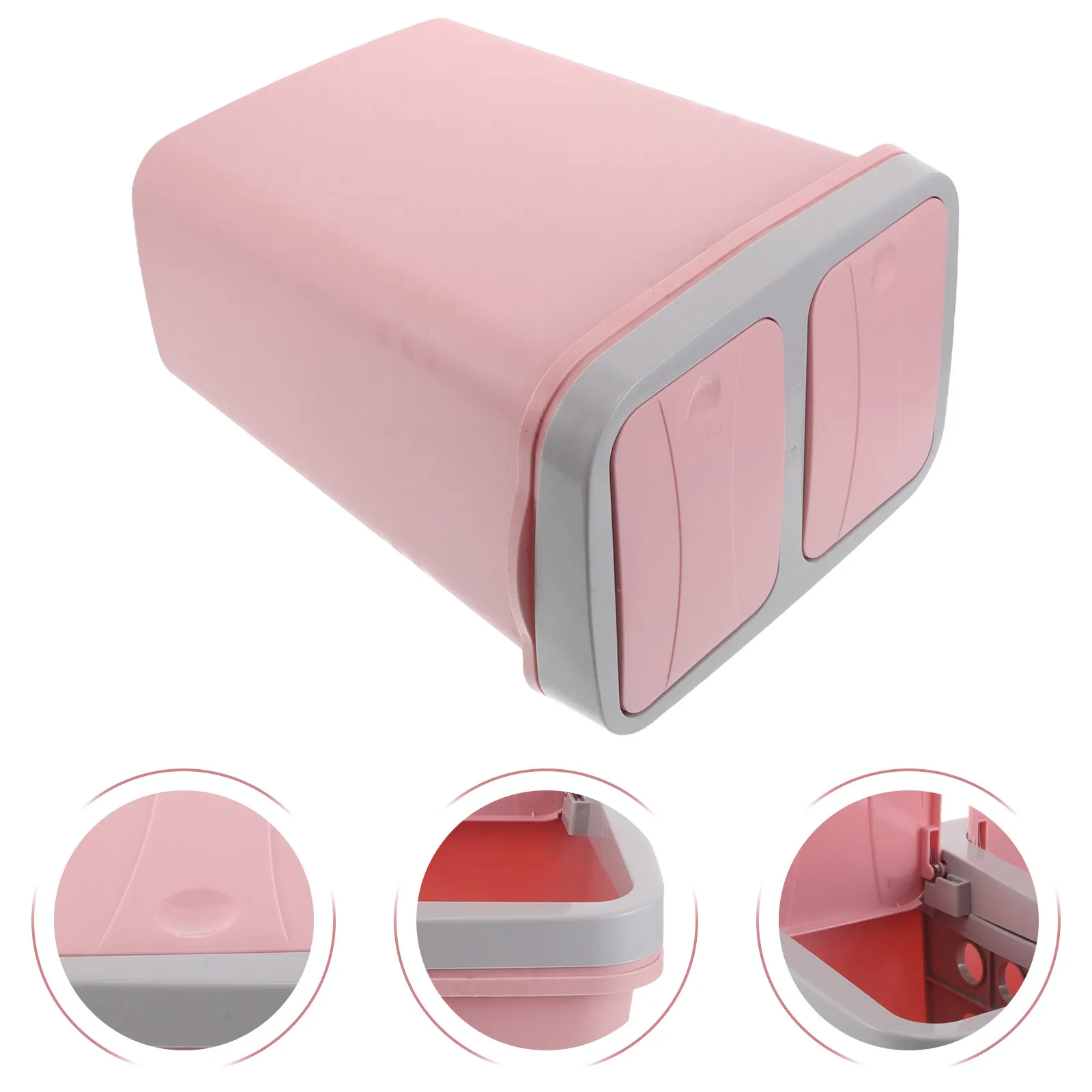 

Dual Compartment Trash Can Narrow Design Plastic Kitchen Rubbish Bin with Lid for Food Waste Recycling Office Bedroom