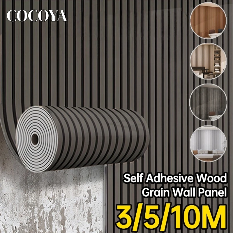 

Faux Grille Self Adhesive Wall Sticker Background Wall Decor Peel and Stick Wallpaper Thick Wood Grain Contact Paper Wallpapers