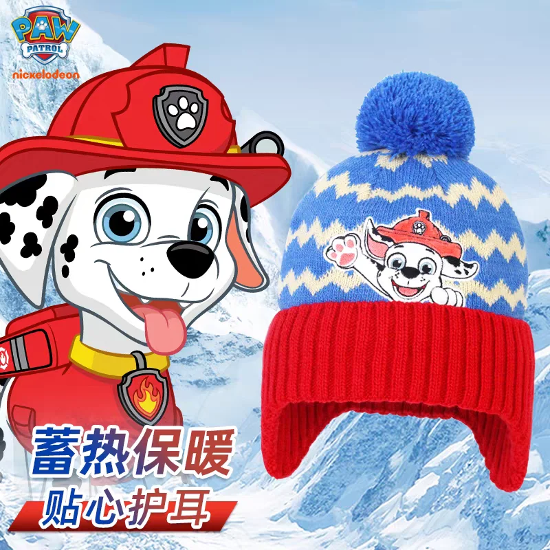 Genuine PAW Patrol Chase Skye Marshall Children Cartoon Cap Animation Boy Girl Winter Ear Protection Beanies Hat Breathable Caps