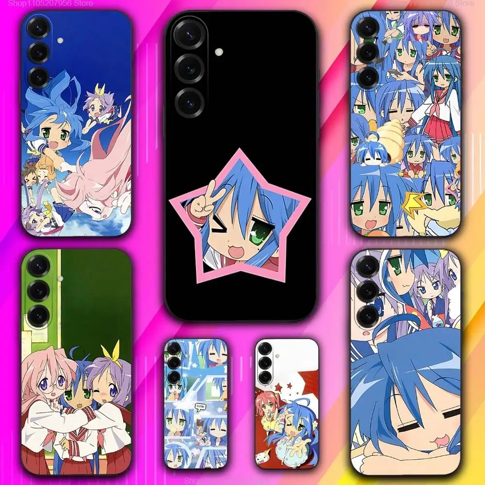 

L-Lucky Konata Izumi S-Star For Samsung A 73,72,71,53,52,51,41,40,30,22,21,13,12,Note 20,10,9 Ultra Pro 5G Black Soft Phone Case
