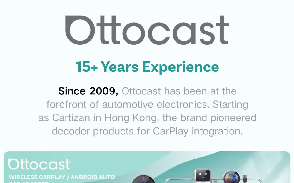 Ottocast Play2Video Ultra Mini Dot WiFi6 AI Box Carplay Adapter Android Auto Media Player YouTube Netflix App-Installation für Audi – Detail 24