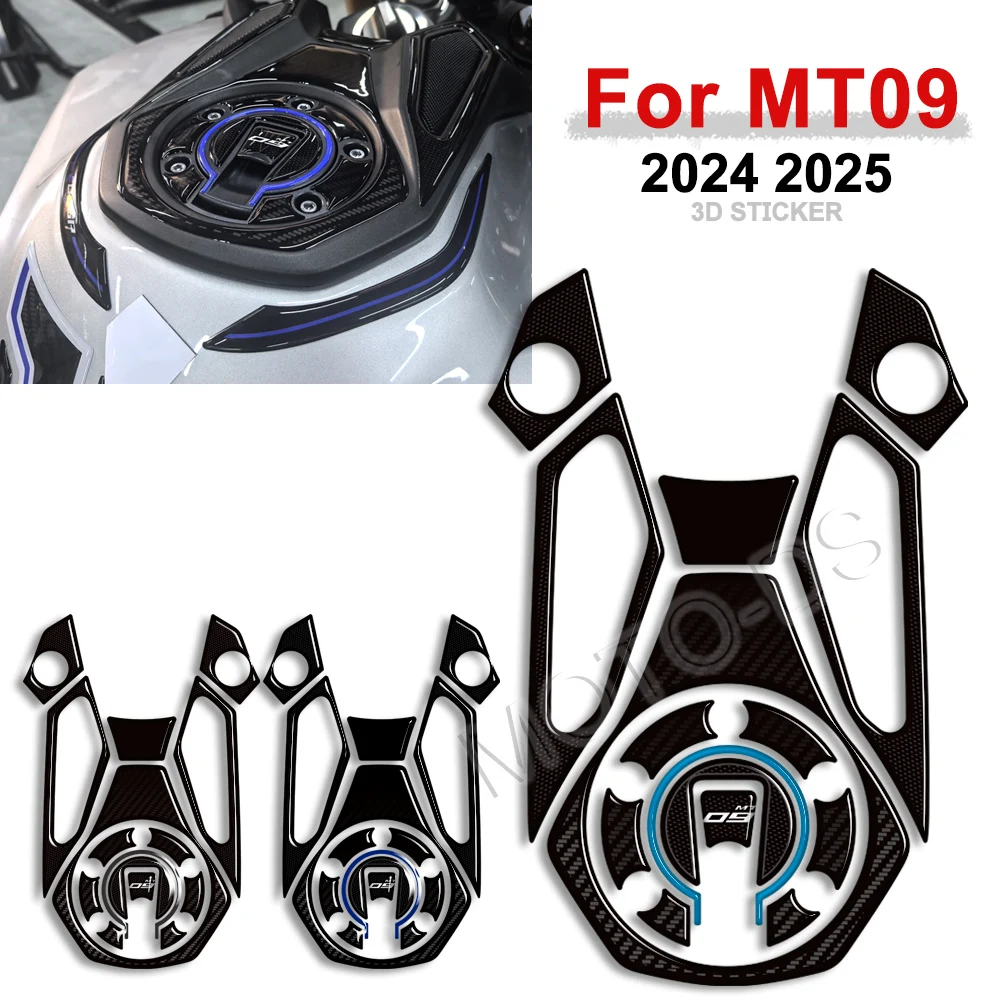 MT09 Motorcycle 3D Epoxy Resin Protection Tank Pad Stickers Gas Tank Decals For Yamaha MT-09 MT09 MT 09 SP 2024 2025