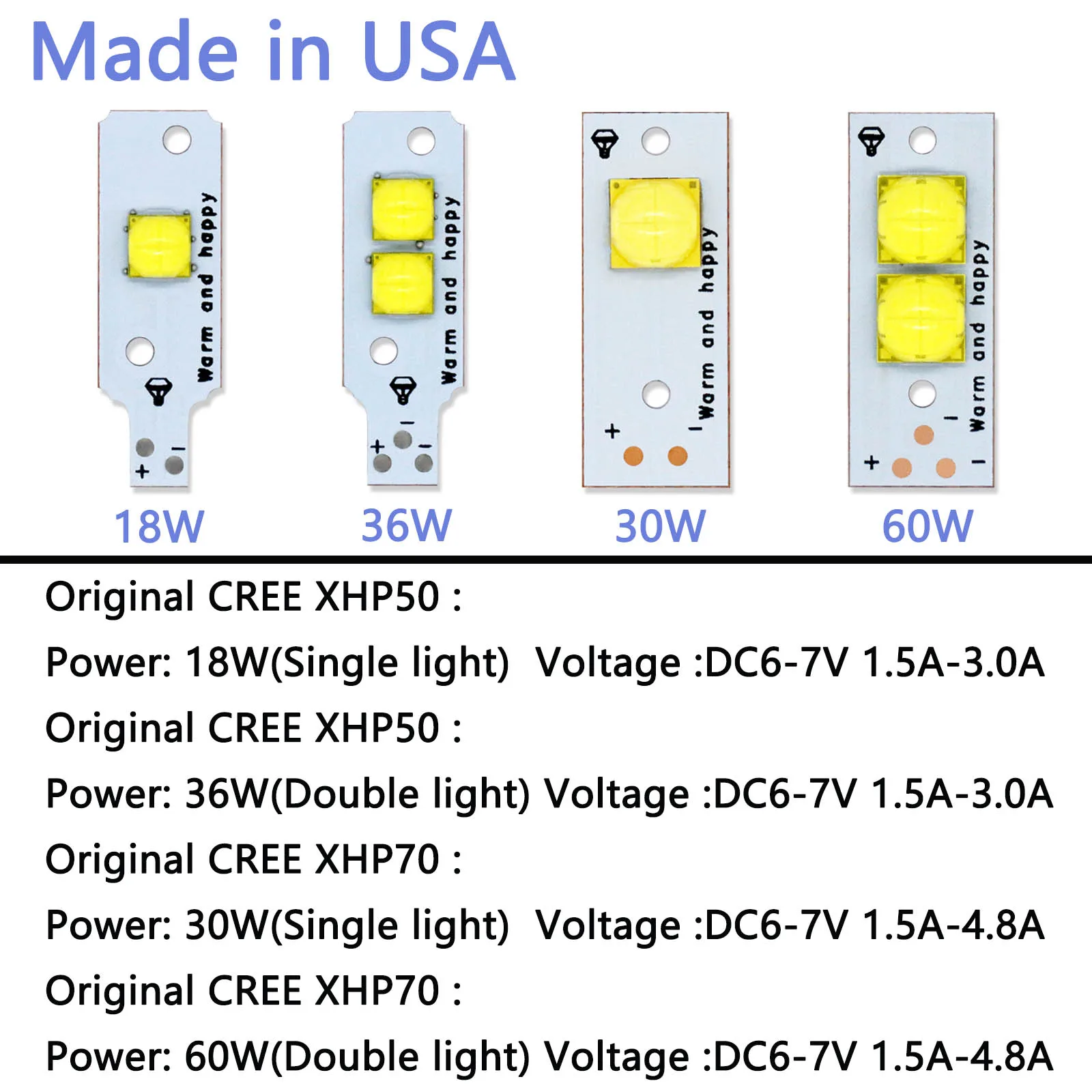 Imagem -03 - Cobre Led Diodos Luz Faça Você Mesmo Farol Luzes do Carro Reparação Branco 6500k 67v 30w 60w Xhp70 Pcb Potência Total Xhp50