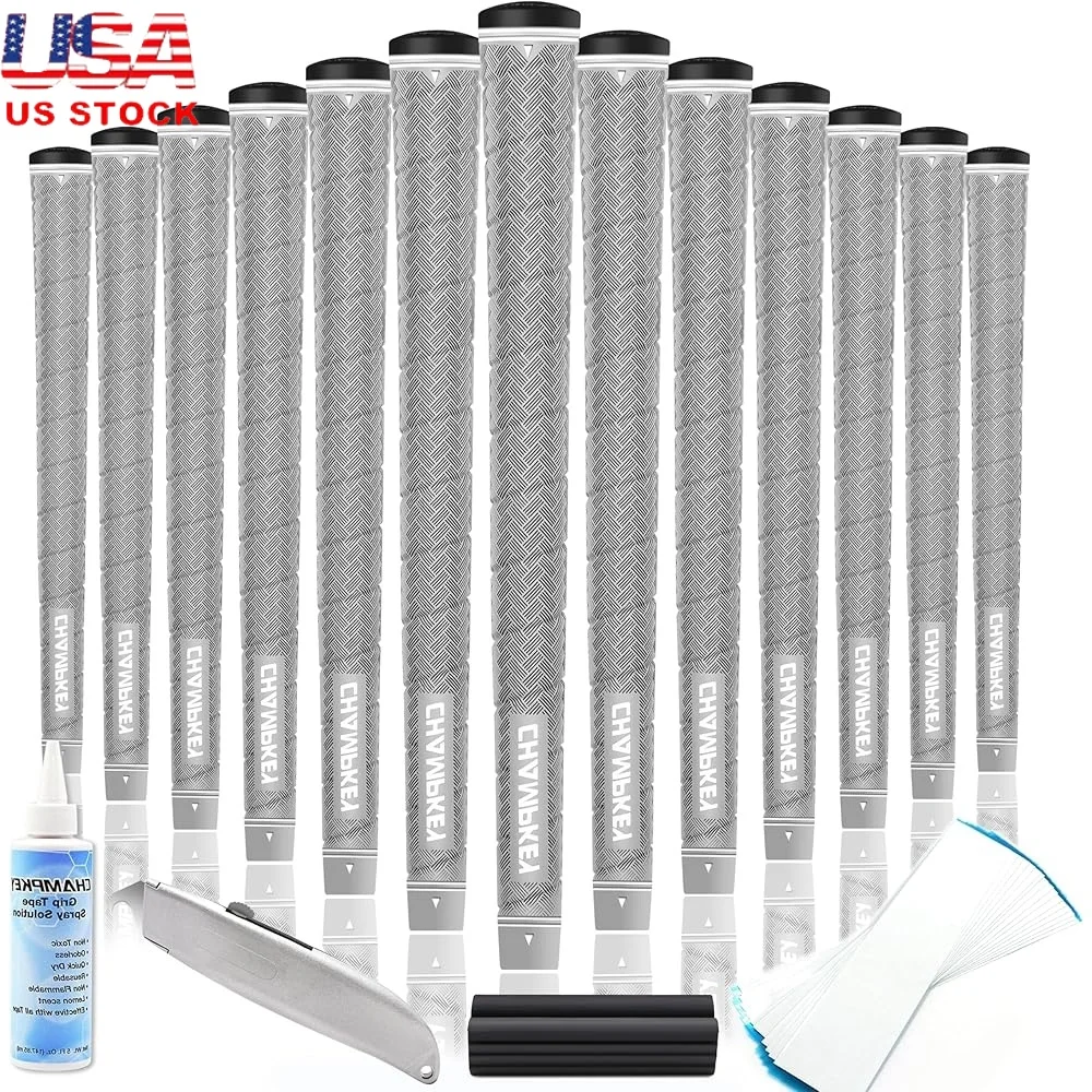 

Maximum Texture Golf Grips 13 Pack High Traction Wrap Tech Comfortable Rubber with Full Repair Kit All Weather Performance