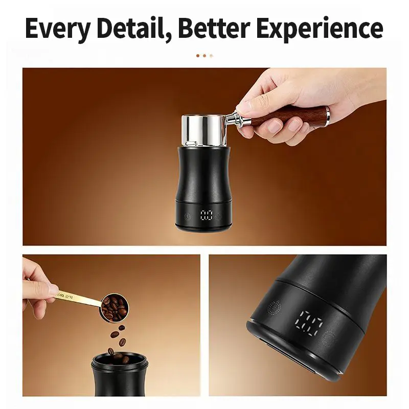 كوب جرعات OANKR 58 ملم مع محطة قياس دقيقة للقهوة 0.1 جرام، أدوات إسبريسو بشاشة LED 2 في 1، هدية أنيقة لأدوات الباريستا - 6