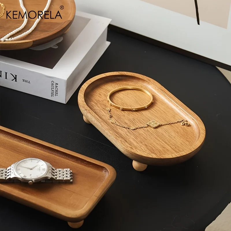 صينية مطبخ عتيقة - حامل بقاعدة أنيق من الخشب الصلب، محمول للإفطار، تقديم الحفلات، منظم البار المنزلي وغرفة الطعام #5