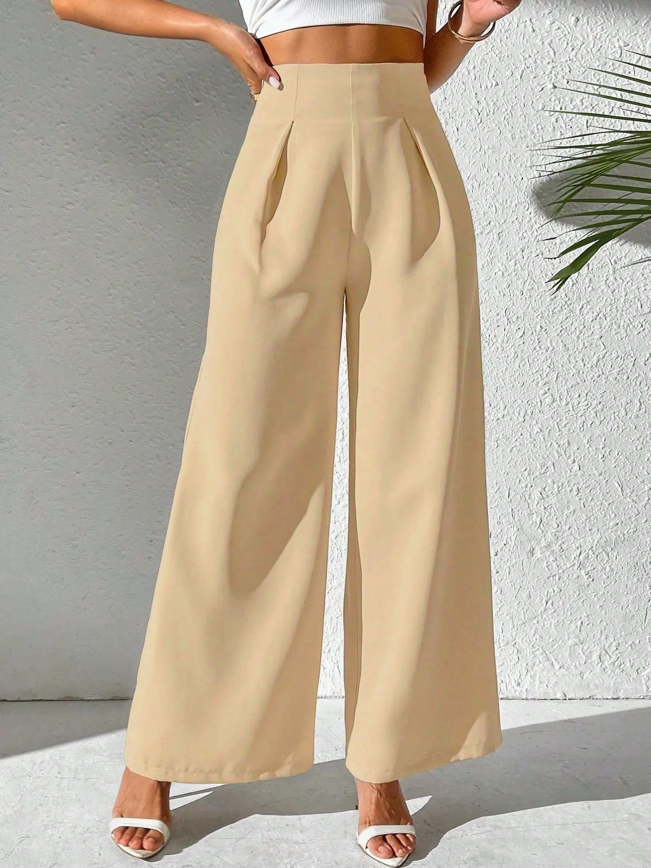 

Elegant High Waist Wide Leg Dress Pants Woman, Tailored Womens Pants Trousers, Office Business Work Women's Pants For Women