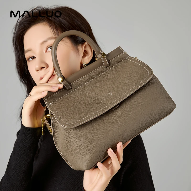 

Casual Cowhide Shoulder Bag Women New Genuine Leather Commuting Message Handbag Large Capacity Briefcase Crossbody Bag for Lady