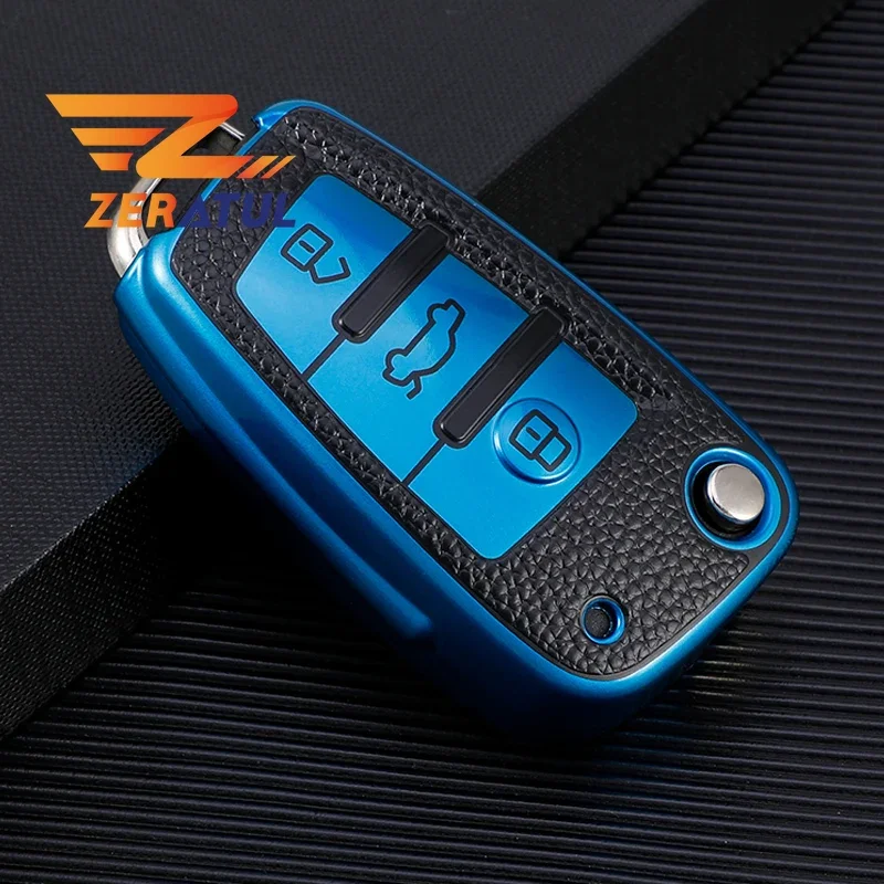 Leather TPU Car Key Cover Case Fob Holder For Audi C5 C6 R8 A1 A3 A4 A5 A6 A7 Q3 Q5 Q7 S6 B6 B7 B8 8P 8V 8L TT RS RS3 S3 Sline