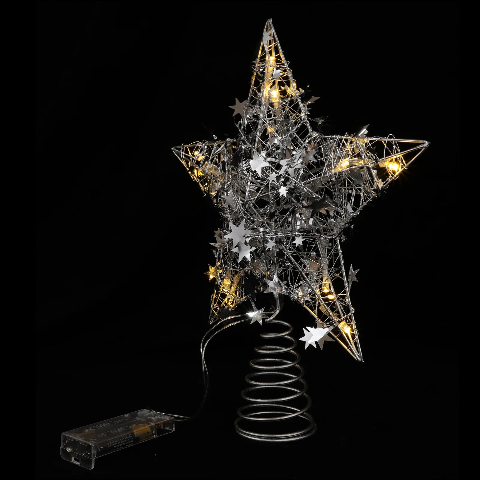 قطعة واحدة من زينة نجمة عيد الميلاد المضيئة، ديكور أنيق على شكل شجرة لاستخدام الحفلات الاحتفالية لشجرة عيد الميلاد
