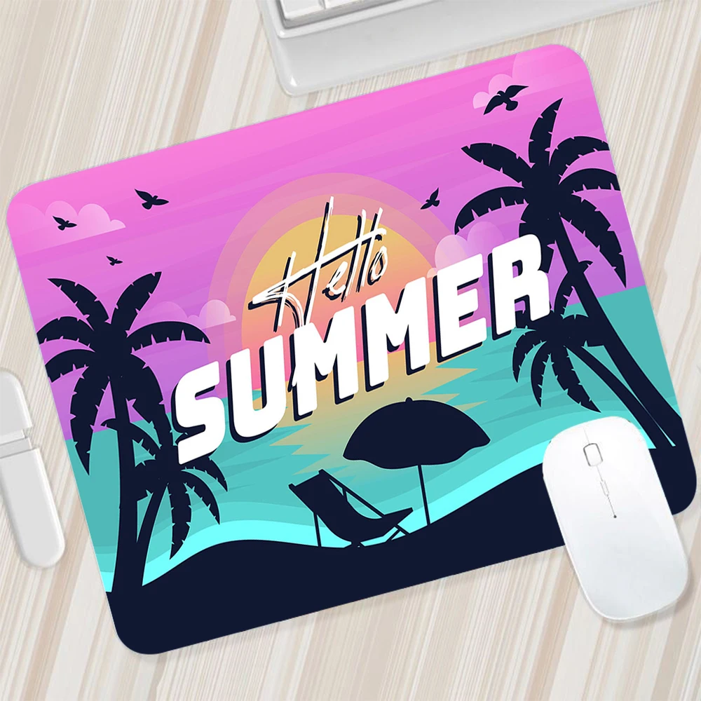 Summer Beach Palm Tree Small Mouse Pad Gaming Mousepad PC Gamer Mouse Mat XXL Computer Pad Keyboard Mat Desk Pad Laptop Mausepad