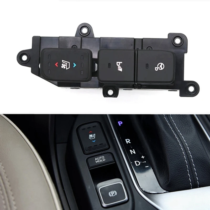 2 Piece Electronic Handbrake Switch Seat Ventilation Heating Button Switch Assembly Black ABS Car For Santa Fe