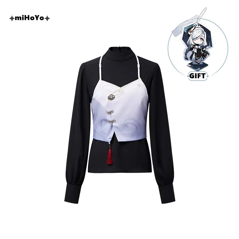 [Genuine] Shenhe Theme Impression Slim Fit Vest Set Game Genshin Impact Cosplay Costumes Women's Tops Acrylic Pendant miHoYo New