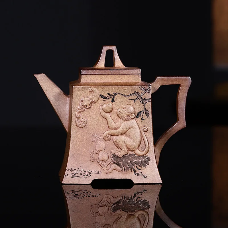 Wholesale Handmade Fushou Jade Ding Gao Gong Long Yao Wood-Fired Gold Clay 330Cc High-End Tea Set