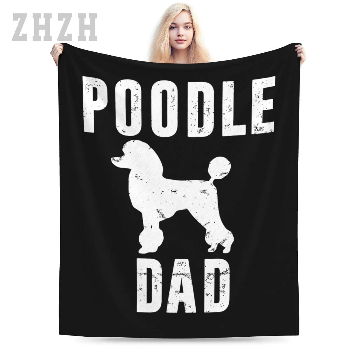 Blanket Vintage Poodle Dad Gift Dog Daddy Poodle Father Flannel Multifunction Outdoor Camping Sofa Cover Keep Warm