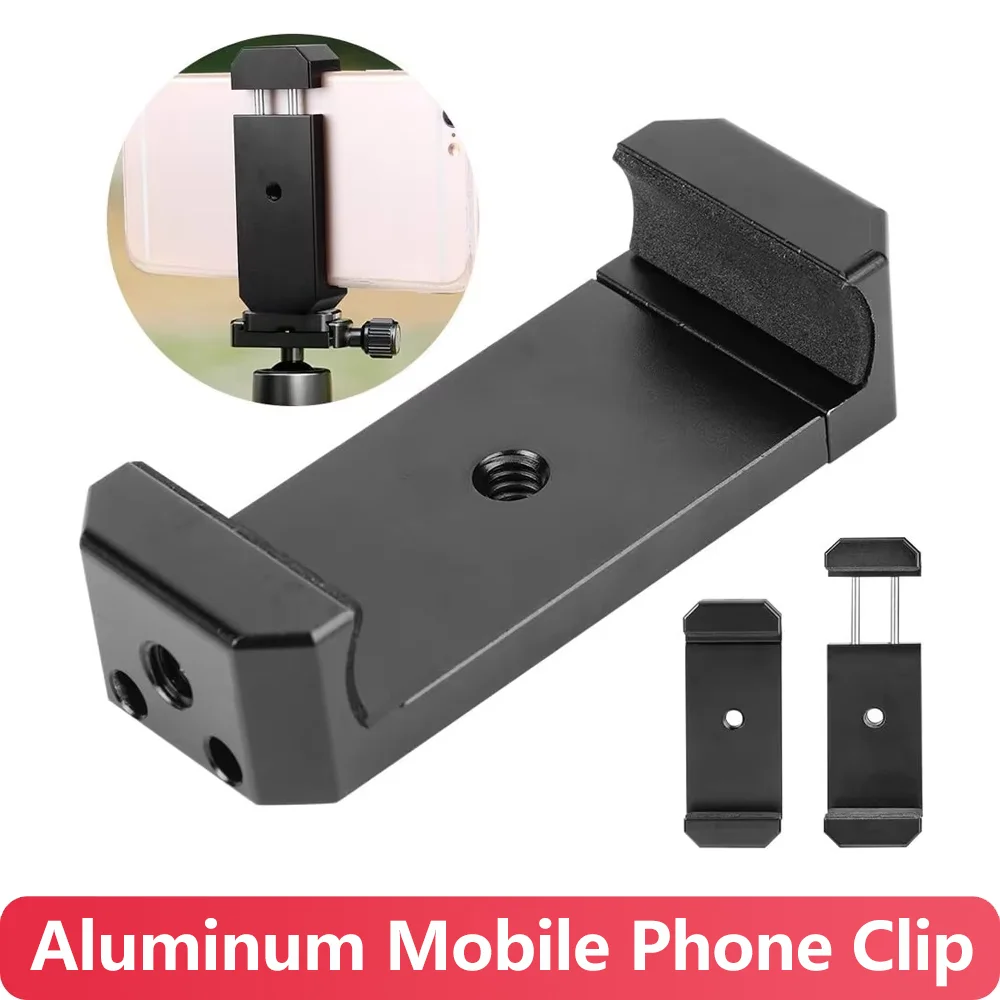 

Держатель для мобильного телефона из алюминиевого сплава, выдвижной зажим для мобильного телефона, кронштейн-подставка для смартфона с винтовым отверстием 1/4 дюйма