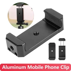 Aluminum Alloy Mobile Phone Clip Holder Extendable Cell Phone Clamp Bracket Stand For Smartphone with 1/4 Inch Screw Hole