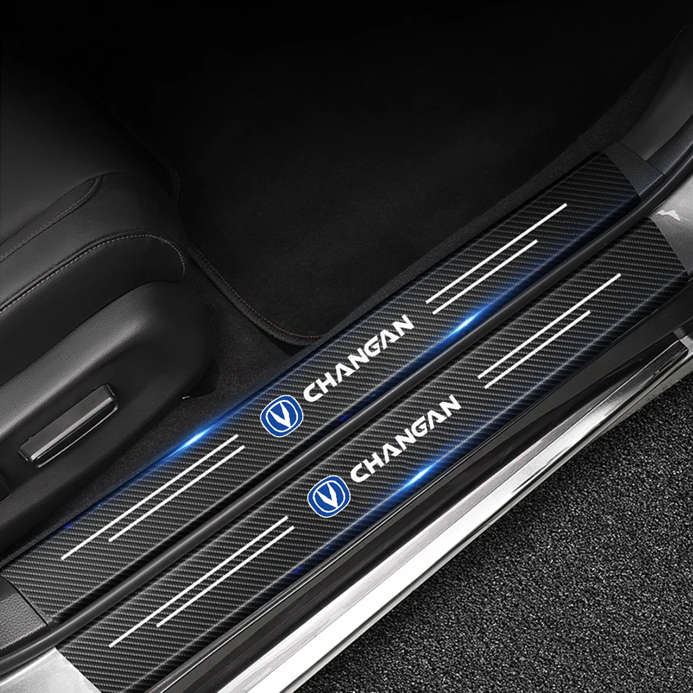 Car Door Sill Carbon Fiber Sticker Threshold Side Anti Scratch Waterproof Decal for Changan CS25 CS35 CS55 CS75 CS85 CS95
