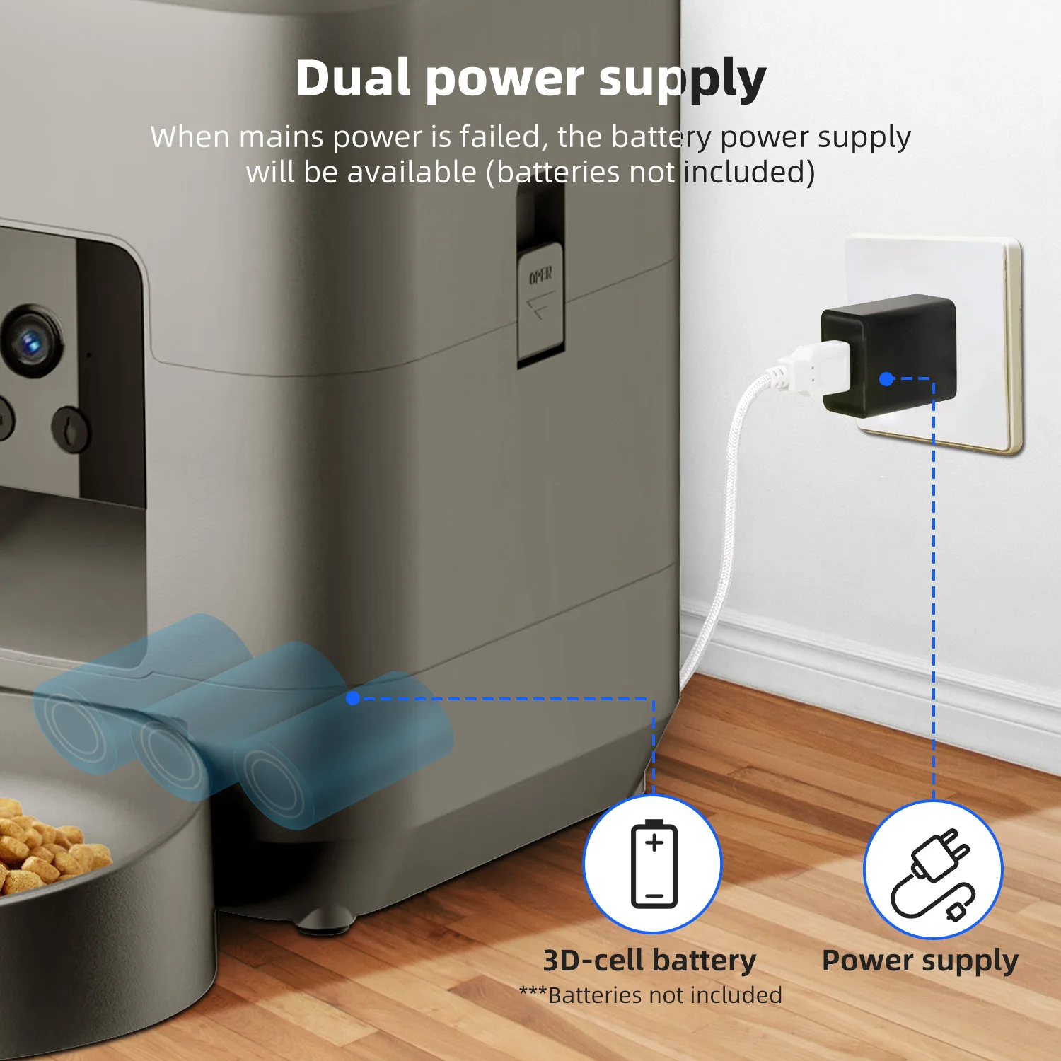 2.4G WiFi Automatic Cat Feeder with Camera Video with Night Vision 2L Automatic Pet Feeder Smart Dog Feeder Cat Food Dispenser image 6