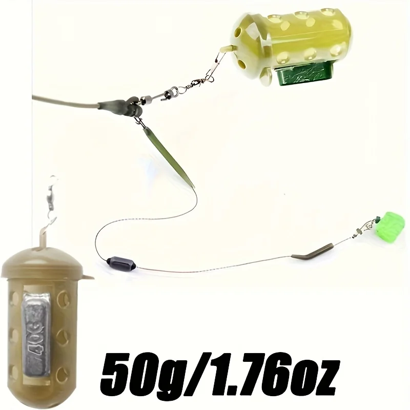 Cylindrical Fishing Bait Cage, Ventilation Holes - Fast Sinking Design for Wet and Dry Bait, Anti-Current Design, European Carp Fishing Bait Cage - Mixed Colors, Fishing Accessories, Cylindrical Shape, Earthworm Bait Cage, Durable Plastic, Fishing Bait Dispenser, Fishing Tools view 3