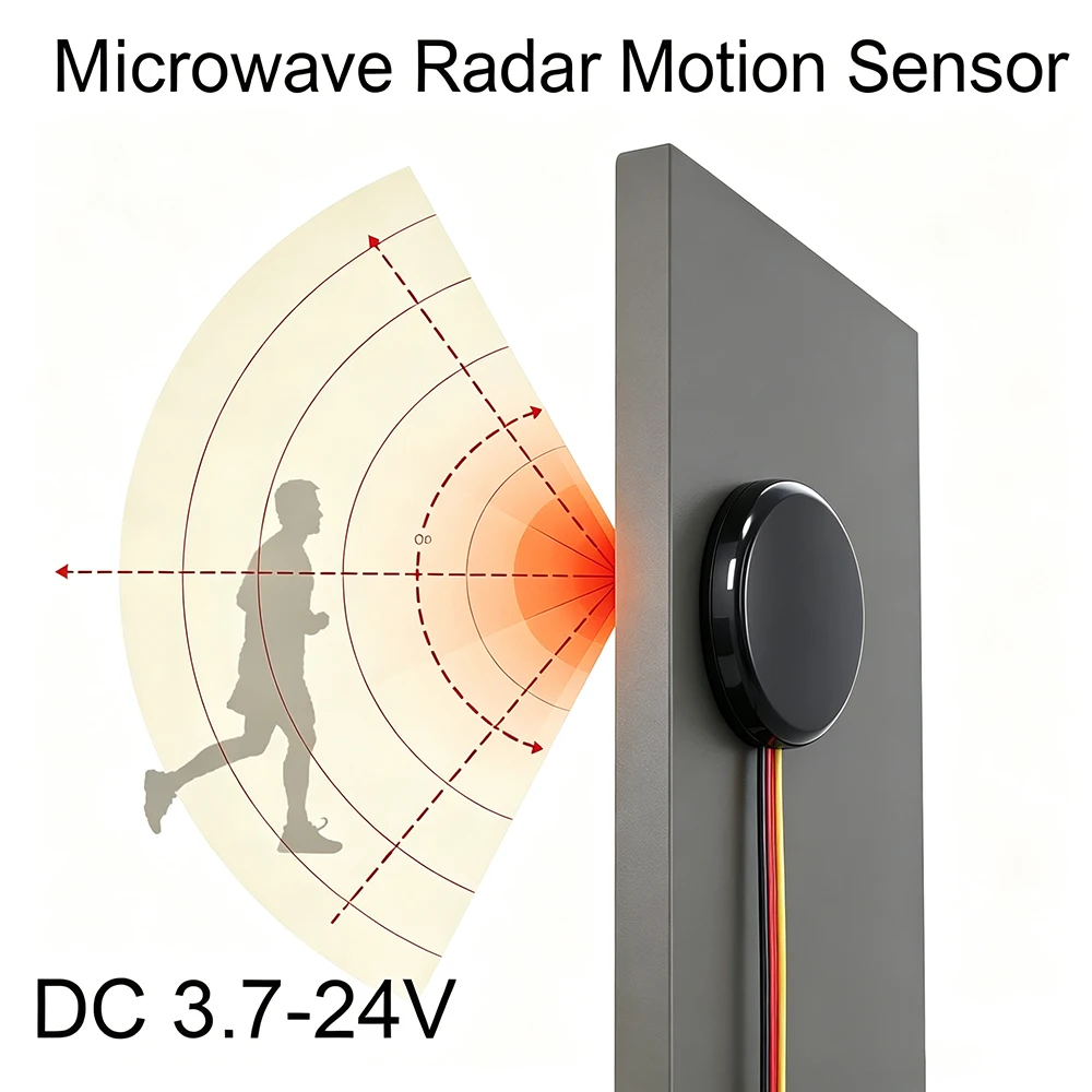 Hidden Mount Radar PIR Induction Switch DC3‑24V 6‑8M 3A Dual‑Mode Through Wood Panel Indoor Auto On/Off For Cabinet LED Lamp