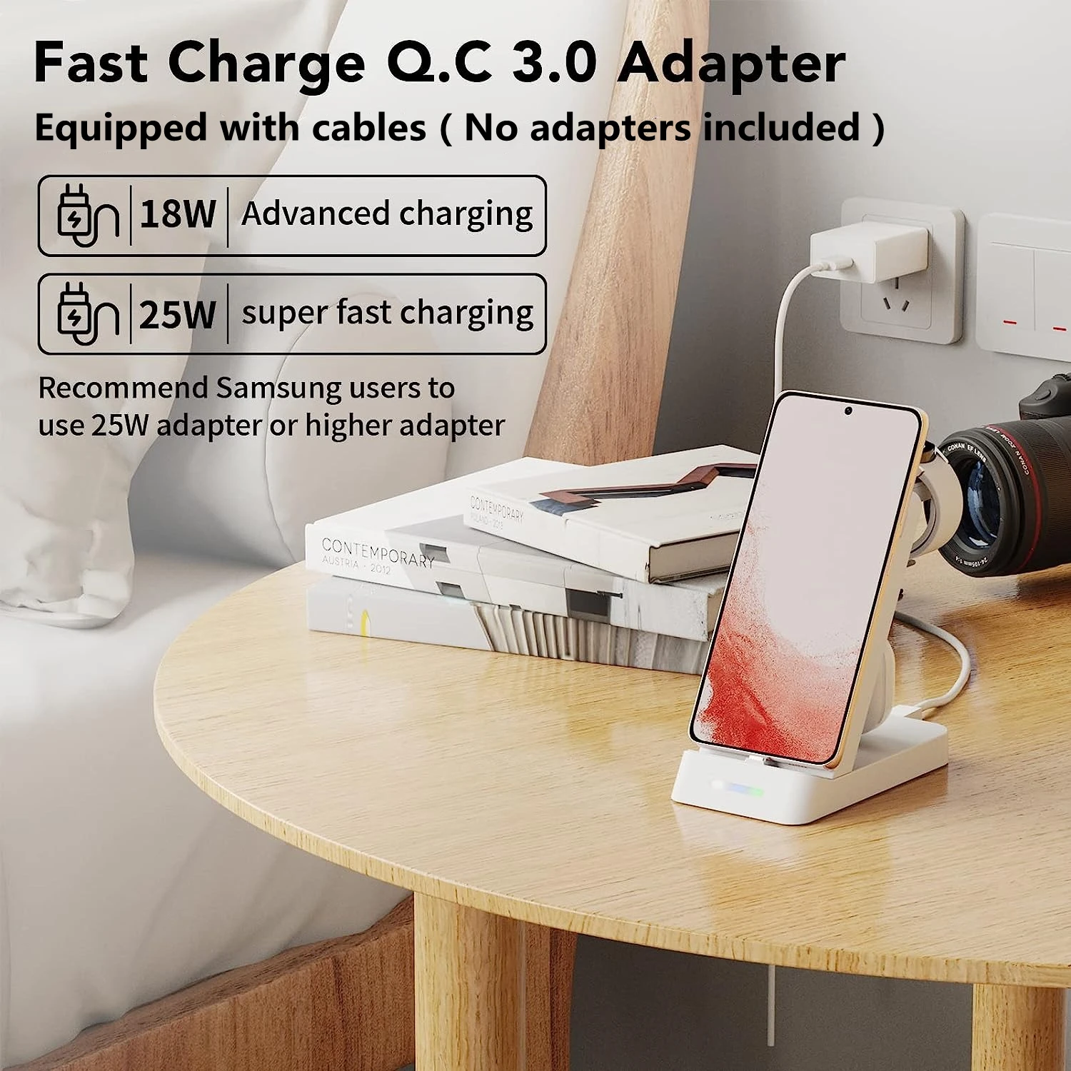 3 in 1 Fast wireless charger 18W For Samsung S23 S22 Z Flip4 Fold4 Type-C Charging Port Galaxy Buds Watch 5 4 3 Charging Station