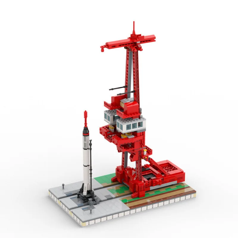 1298PCS Launchs Tower Mercury Redstone Rocket Site Building Block Set 1:110 Space Launcher Brick Education Toy Kids Adults Gift