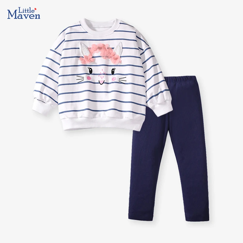 

Little maven 2024 Autumn Baby Girls Cartoon Rabbits Sweatershirts Tops+ Legging Sets Kids Clothes Children's Clothing Cotton