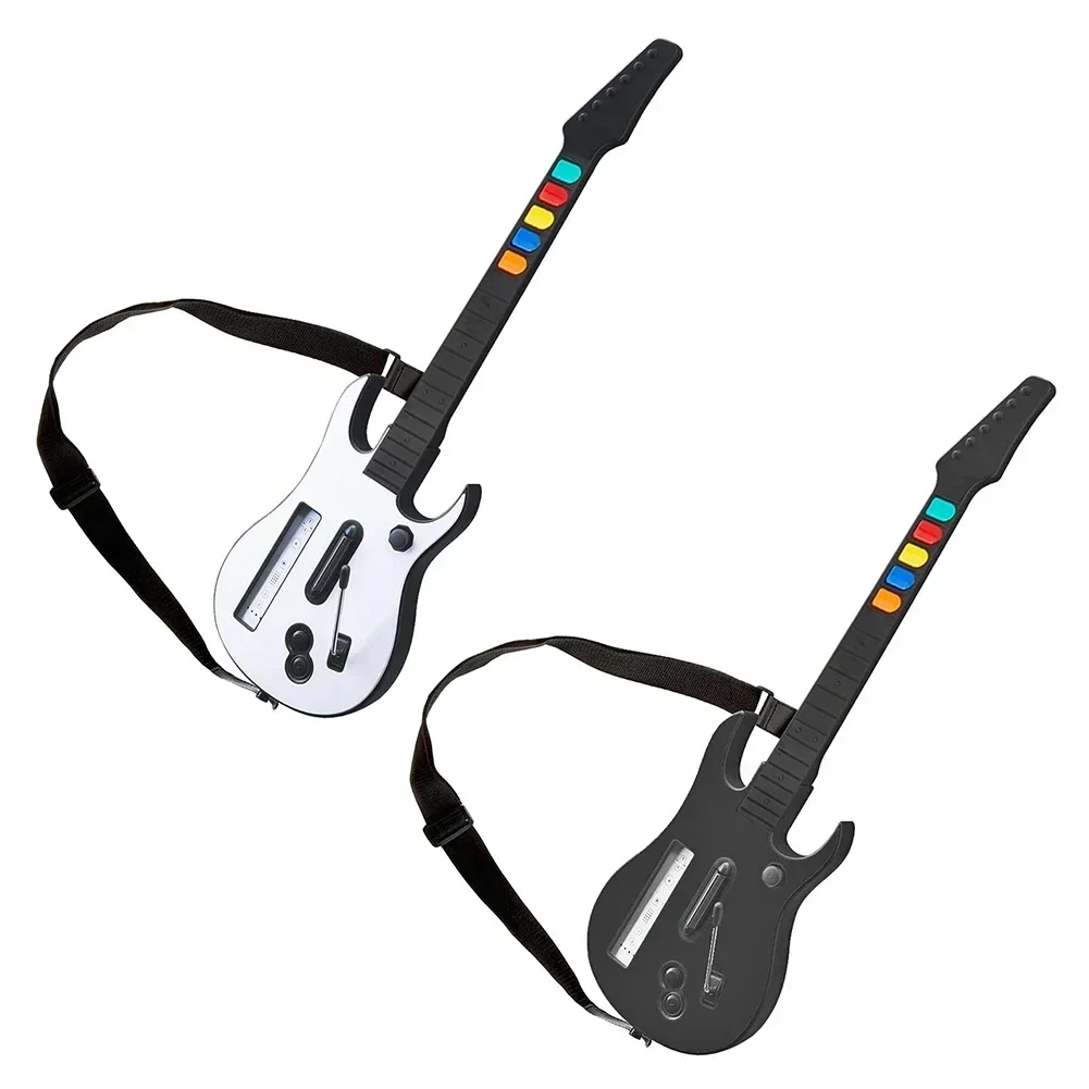 For Portable Guitar Shaped Wireless Controller with Strap for Nintendo Wii Guitar Hero Rock Band 3 2 Game Accessories