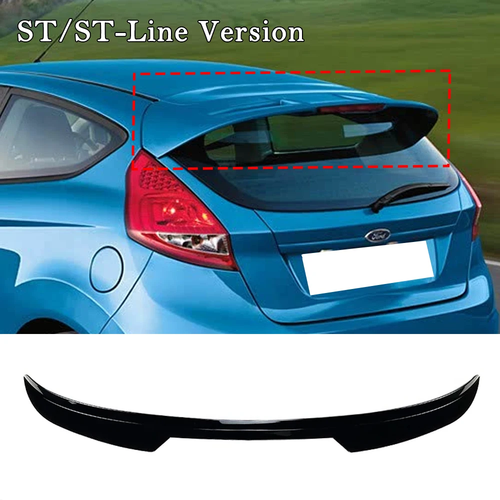 1 stks Glanzend Zwarte Auto Dakspoiler Venster Wing Splitter Trim Voor Ford Fiesta ST-Lijn MK6 MK6.5 MK7 Hatchback 2008-2017 ABS