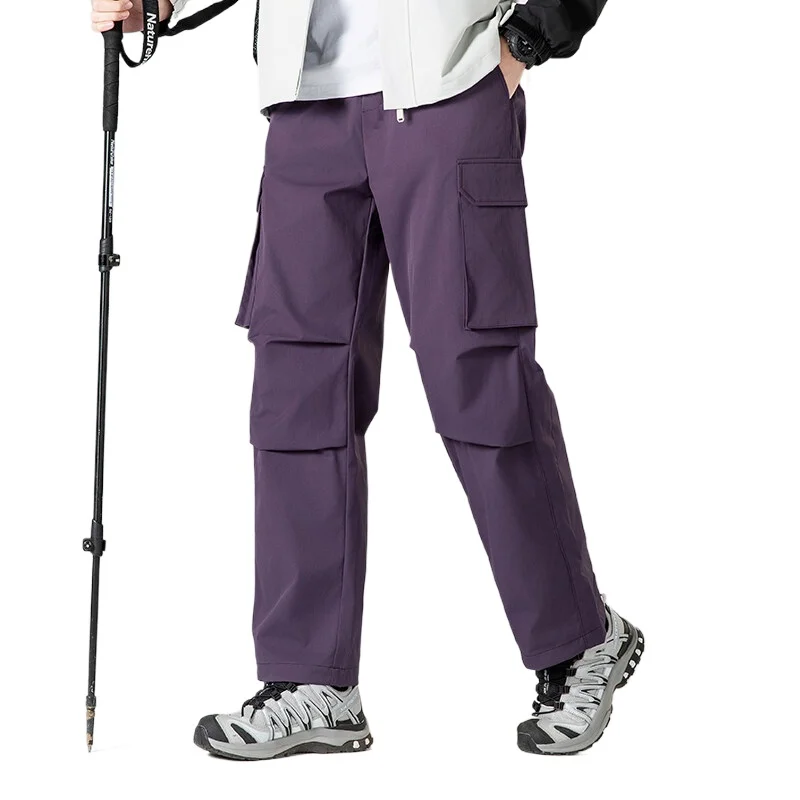 

Модные мужские уличные технические брюки, летняя мода, однотонная дышащая рабочая одежда, повседневные брюки, подходящие для занятий спортом на открытом воздухе